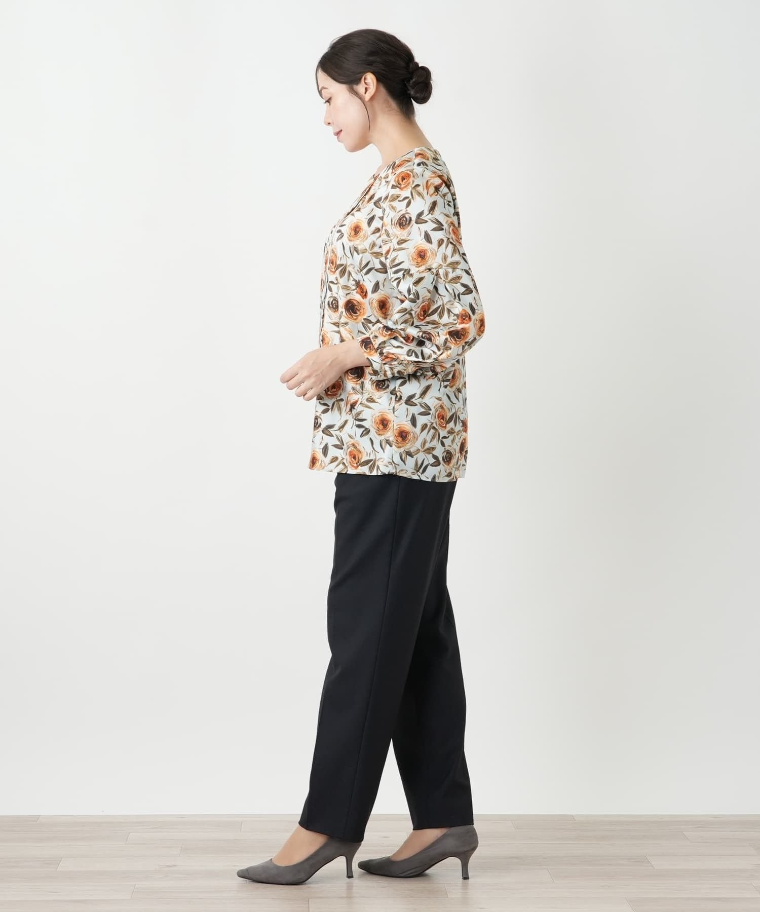 Leilian PLUS HOUSE ブラウス【ROCHAS Premiere】 レリアン プラスハウス トップス シャツ・ブラウス オレンジ