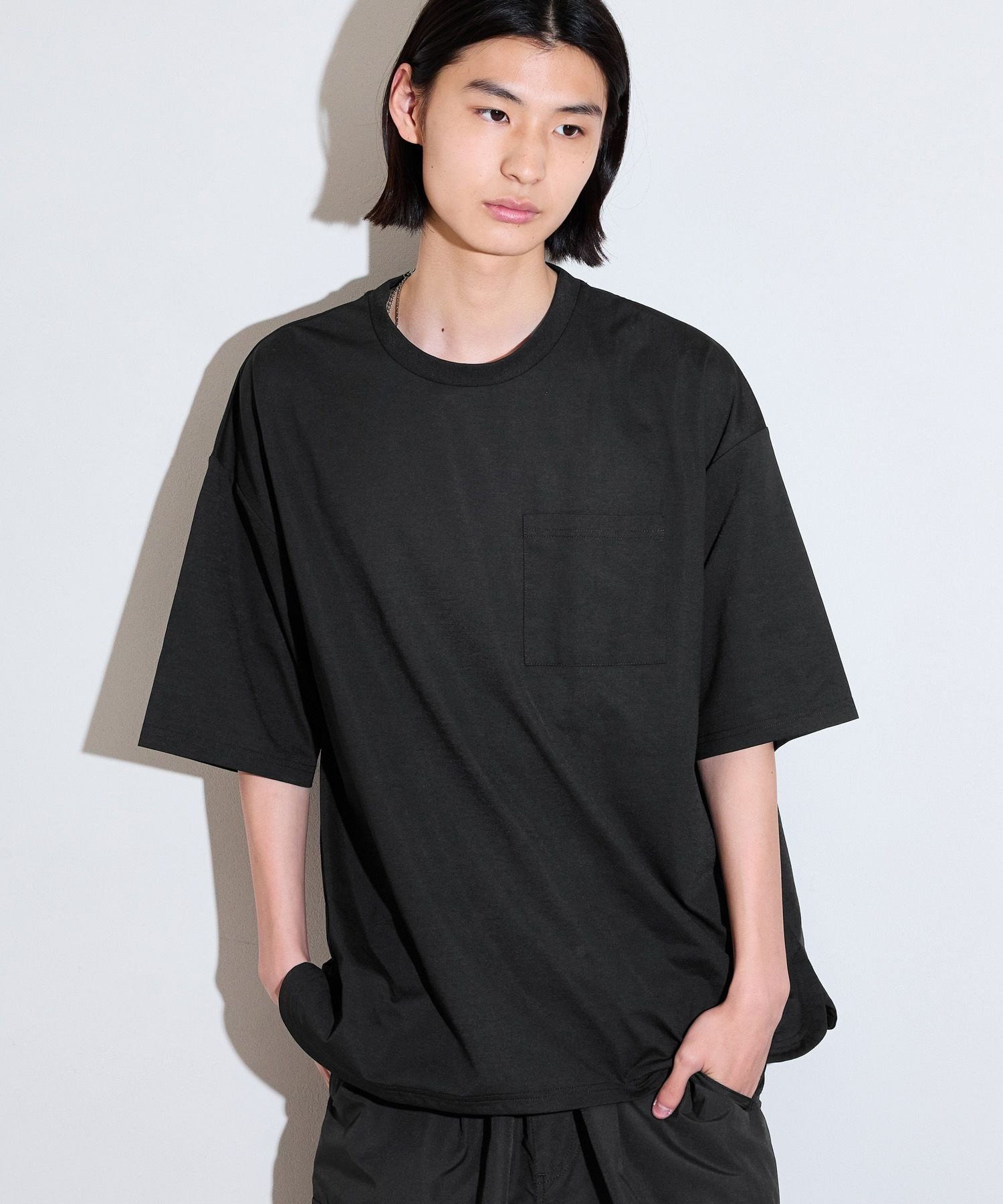 LAKOLE ＜接触冷感＞RXスリットTEE ラコレ トップス カットソー・Tシャツ グレー ブラック ネイビー