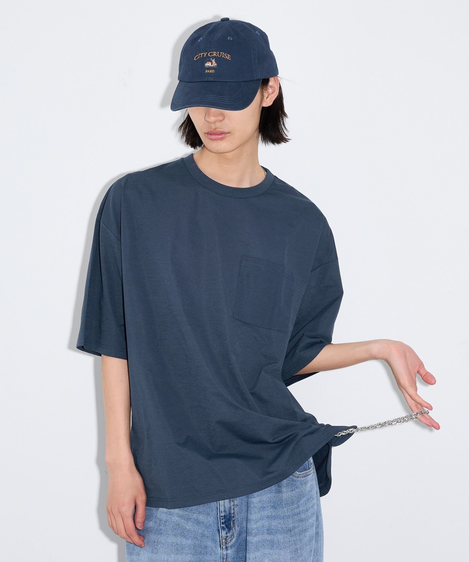 LAKOLE ＜接触冷感＞RXスリットTEE ラコレ トップス カットソー・Tシャツ グレー ブラック ネイビー