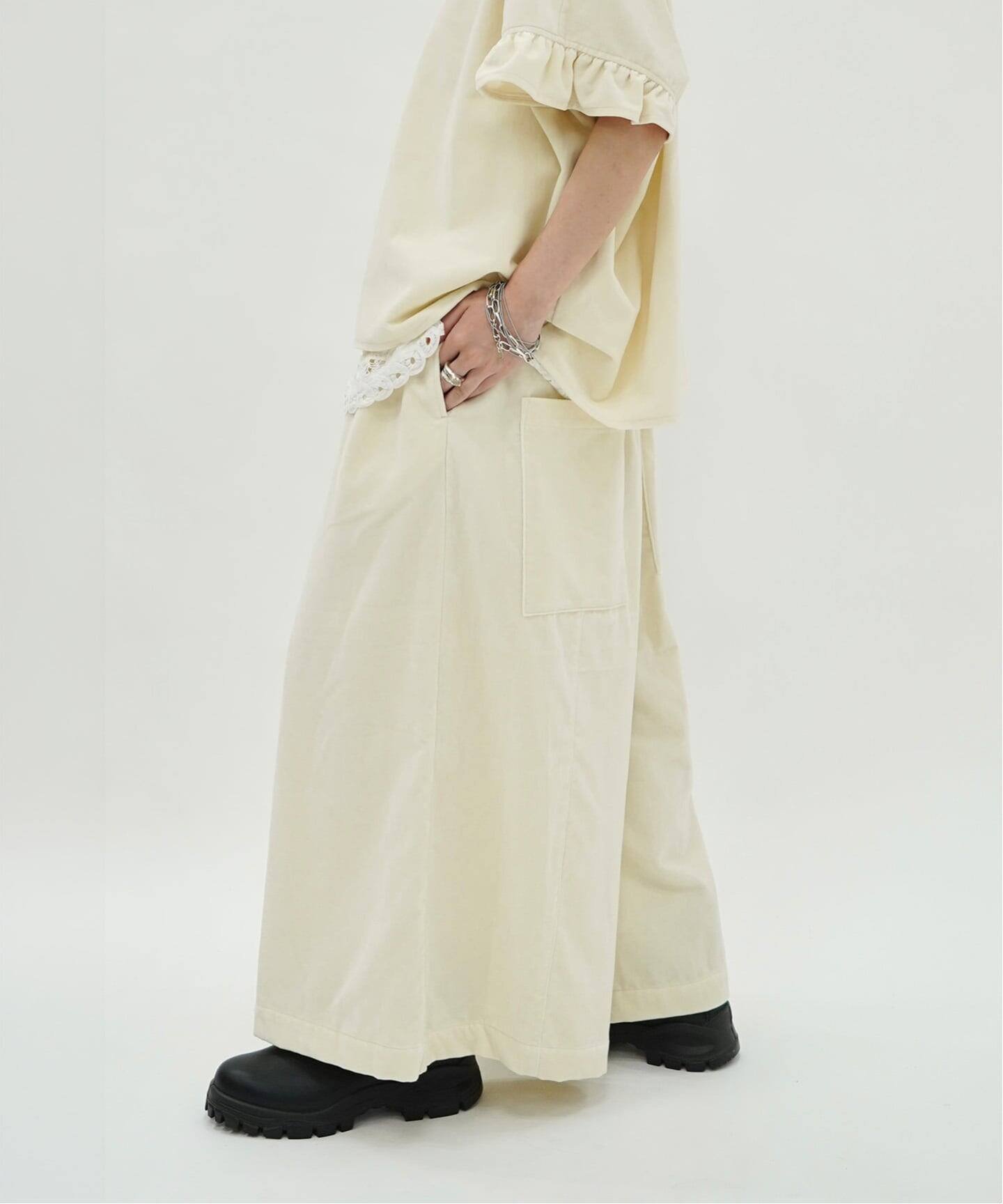 journal standard luxe ベロア tuck easy wideパンツ ジャーナルスタンダード ラックス パンツ その他のパンツ ホワイト
