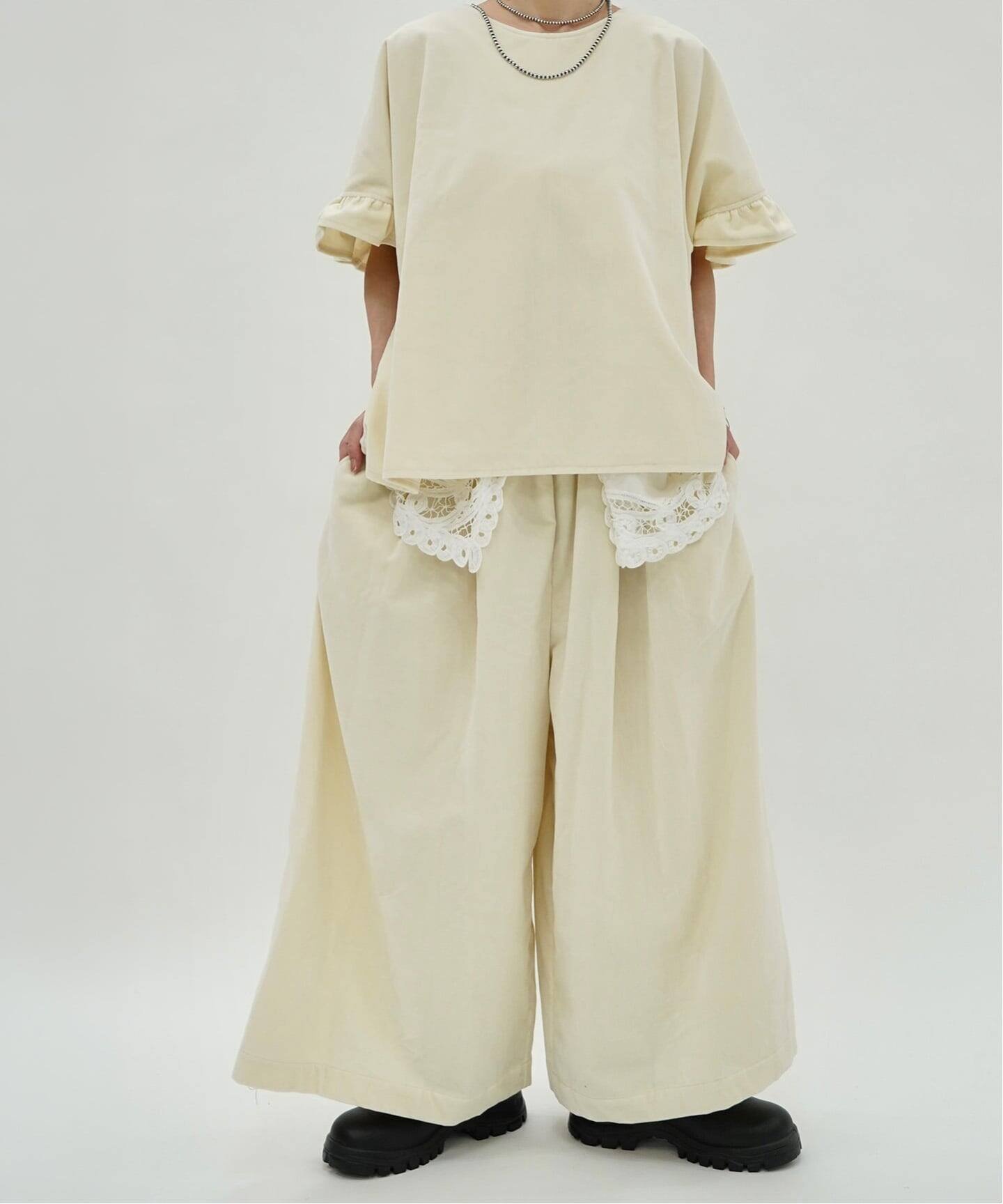 journal standard luxe ベロア tuck easy wideパンツ ジャーナルスタンダード ラックス パンツ その他のパンツ ホワイト