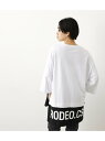 RODEO CROWNS WIDE BOWL レイヤード風ロゴビッグTシャツWL ロデオクラウンズワイドボウル カットソー Tシャツ ホワイト ブラック ネイビー