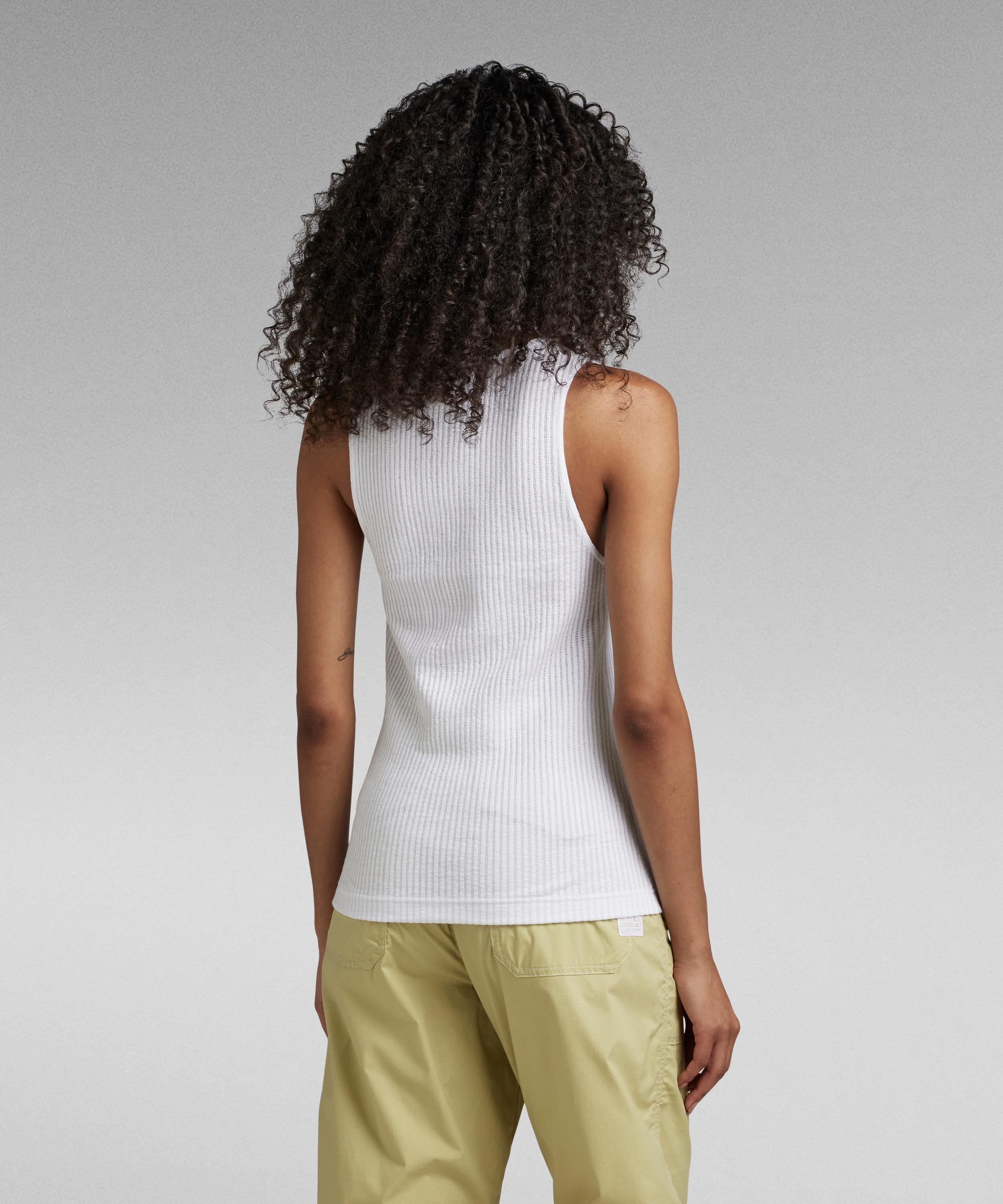 【公式ショップ】3D RIB TANK TOP/リブタンクトップ ジースターロゥ トップス ノースリーブ・タンクトップ ホワイト