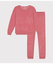 【SALE/20%OFF】PETIT BATEAU 長袖パジャマ プチバトー インナー・ルームウェア パジャマ ピンク【送料無料】