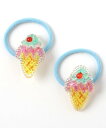 apres les cours アイス・イチゴヘアゴム2個セット エフオーオンラインストア ヘアアクセサリー ヘアゴム レッド