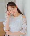 WILLSELECTION レイヤード風オフショルニットプルオーバー ウィルセレクション トップス ニット ピンク ブラック ホワイト【送料無料】