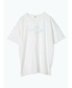 【SALE/23%OFF】Ludic Park 立体ラメ発泡プリントTシャツ ルディックパーク トップス カットソー・Tシャツ ホワイト カーキグリーン グレー
