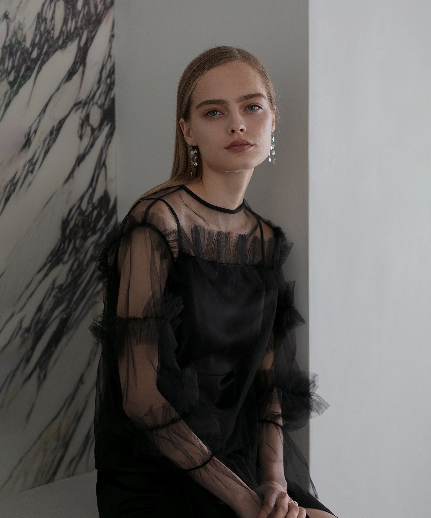 【SALE／30%OFF】Leja LEJA-チュールフリルトップス 結婚式 レディース オケージョン レジャ トップス ..