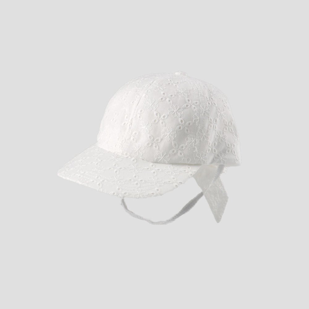 branshes カットワークレースリボンキャップ ブランシェス 帽子 キャップ ブルー ...