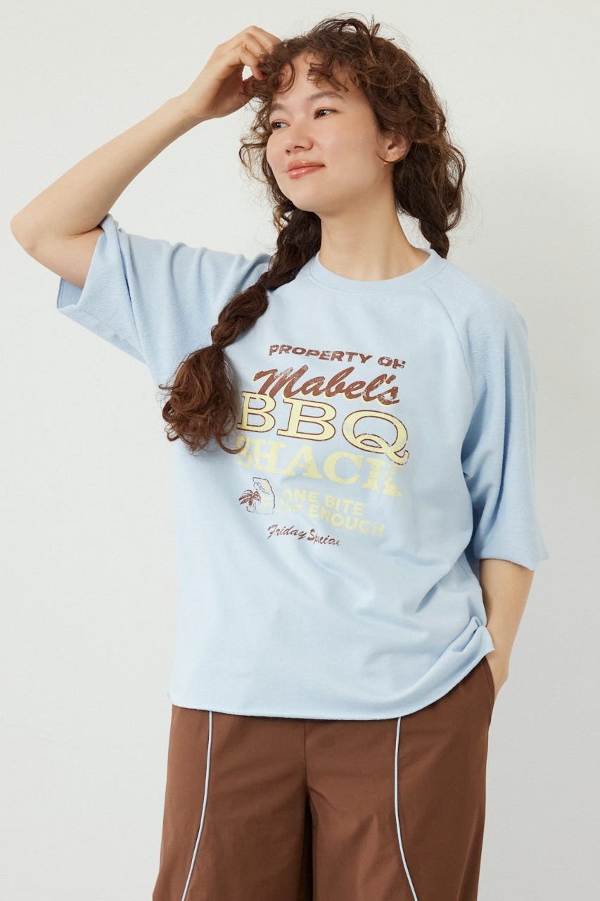 RODEO CROWNS WIDE BOWL 半袖リバーススウェットトップス ロデオクラウンズワイドボウル トップス カットソー・Tシャツ ブラック グレー
