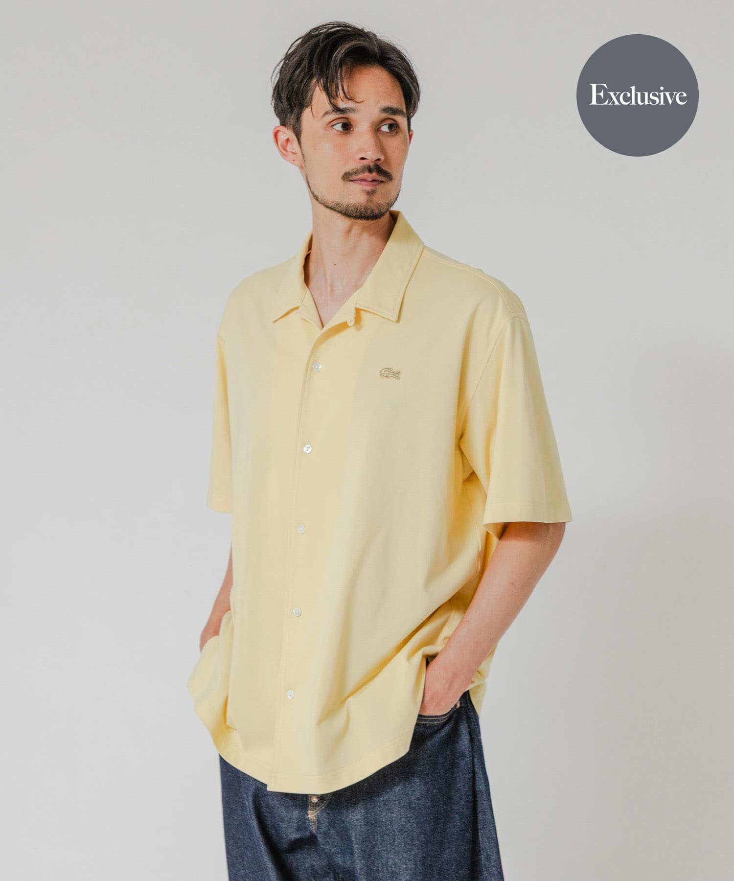 『別注』LACOSTE×URBAN RESEARCH FUNCTIONAL PIQUE OP SHIRTS アーバンリサーチ トップス シャツ・ブラウス ブラック ブラウン グリーン イエロー