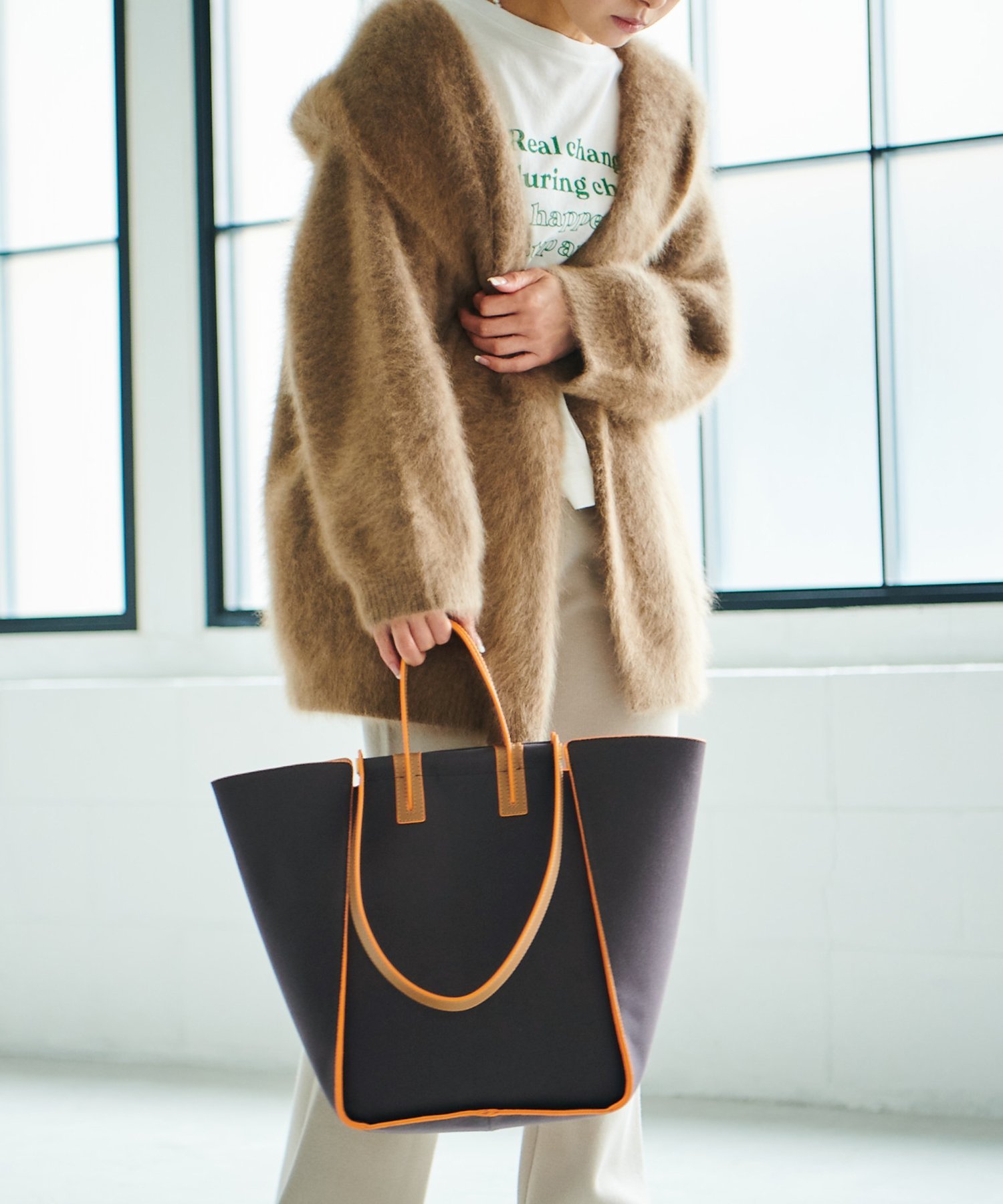 【SALE／15%OFF】ROPE' 【雑誌掲載】【一部WEB限定】【E'POR】BUTTERFLY A4トート ロペ バッグ トートバッグ グレー ホワイト ブラウン ベージュ グリーン ブルー【送料無料】のサムネイル