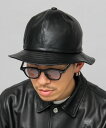 【SALE/20%OFF】glabella glabella/フェイクレザーメトロハット/クルーハット/ハット エー.エム.エス. 帽子 ハット ブラック