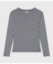 PETIT BATEAU ミラレクルーネック長袖Tシャツ プチバトー トップス カットソー Tシャツ【送料無料】