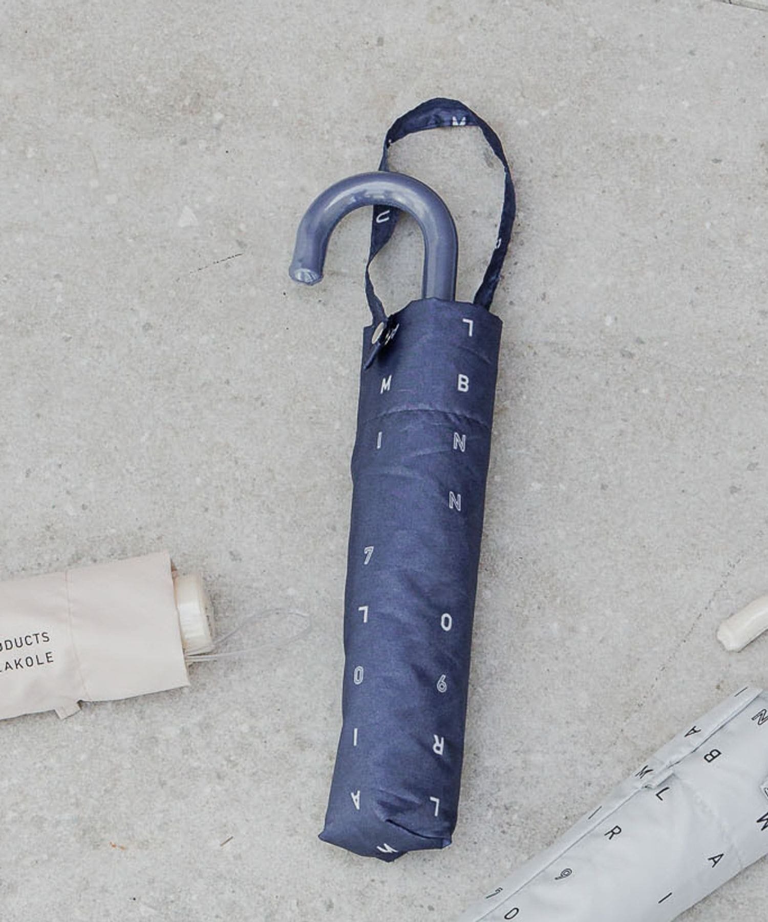【SALE/20%OFF】LAKOLE 晴雨プリント折り畳み傘 ラコレ ファッション雑貨 折りたたみ傘 ホワイト ネイビー