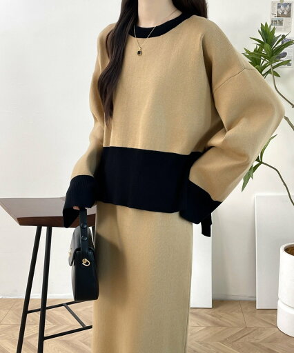【SALE/1%OFF】ECLIN バイカラーサイドスリットニットプルオーバーセットアップ バナーバレット スーツ・フォーマル セットアップスーツ ブラック グリーン ベージュ【送料無料】 【SALE/1%OFF】ECLIN バイカラーサイドスリットニットプルオーバーセットアップ バナーバレット スーツ・フォーマル セットアップスーツ ブラック グリーン ベージュ【送料無料】