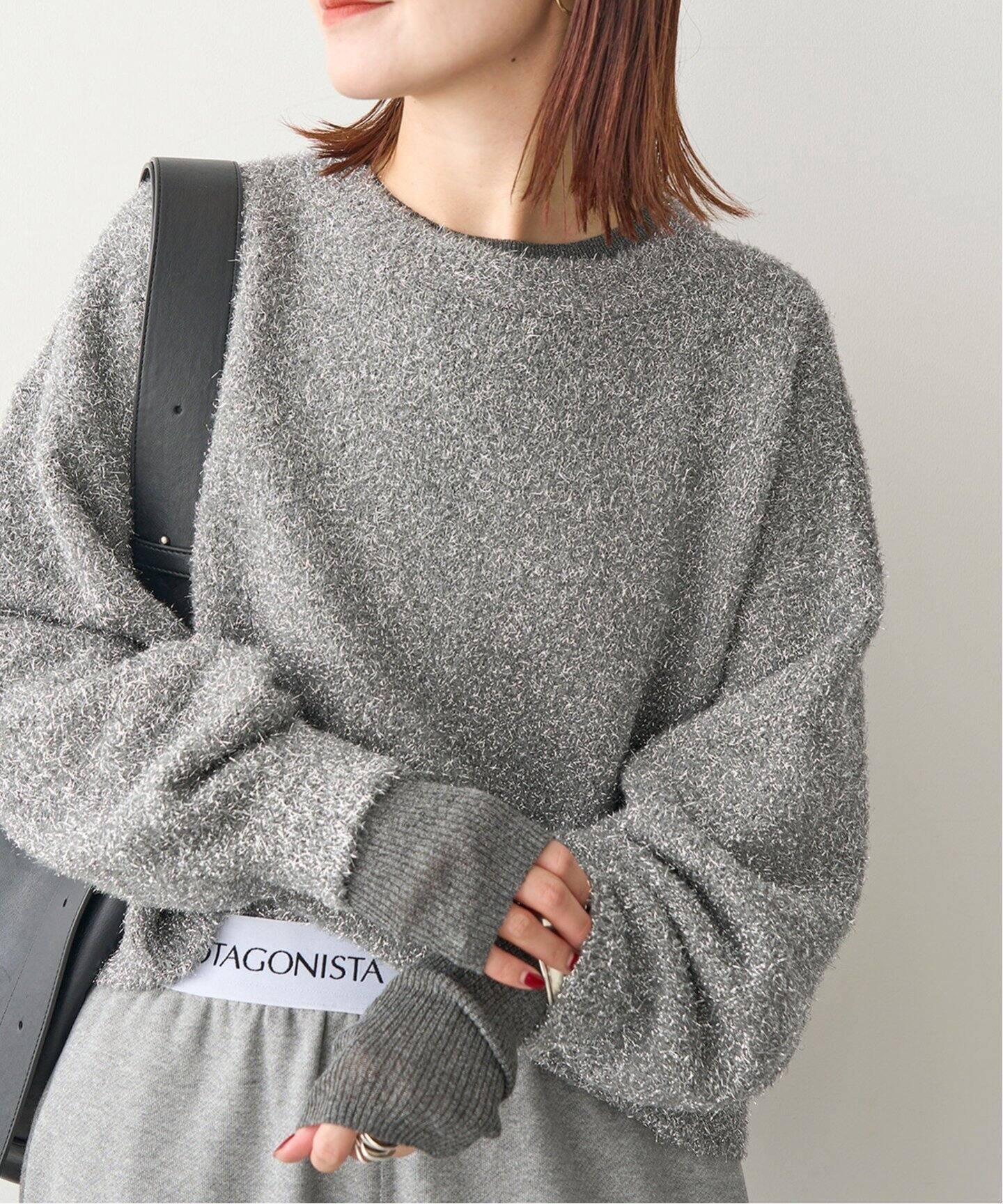 Spick & Span ラメ ショートニット プルオーバー スピックアンドスパン トップス ニット シルバー ゴールド【送料無料】のサムネイル