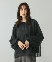 GLOBAL WORK シフォンドッキングプルオーバー長袖/WEB限定/595356 グローバルワーク トップス スウェット・トレーナー グレー ブラック ブラ...