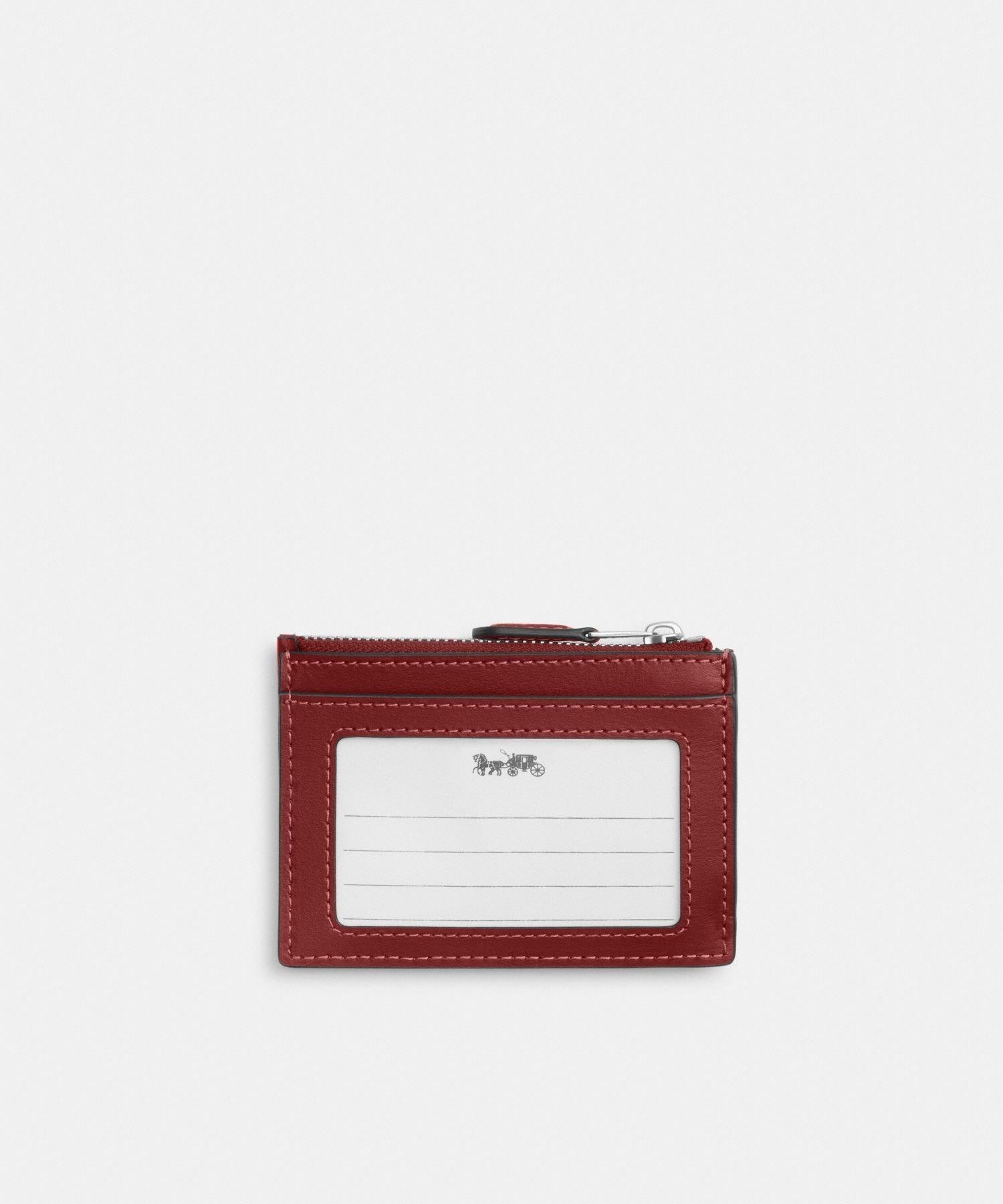 【SALE／60%OFF】COACH OUTLET 【公式】ミニ スキニー ID ケース・シグネチャー デニム コーチ　アウトレット 財布・ポーチ・ケース 名刺入れ・カードケース レッド【送料無料】