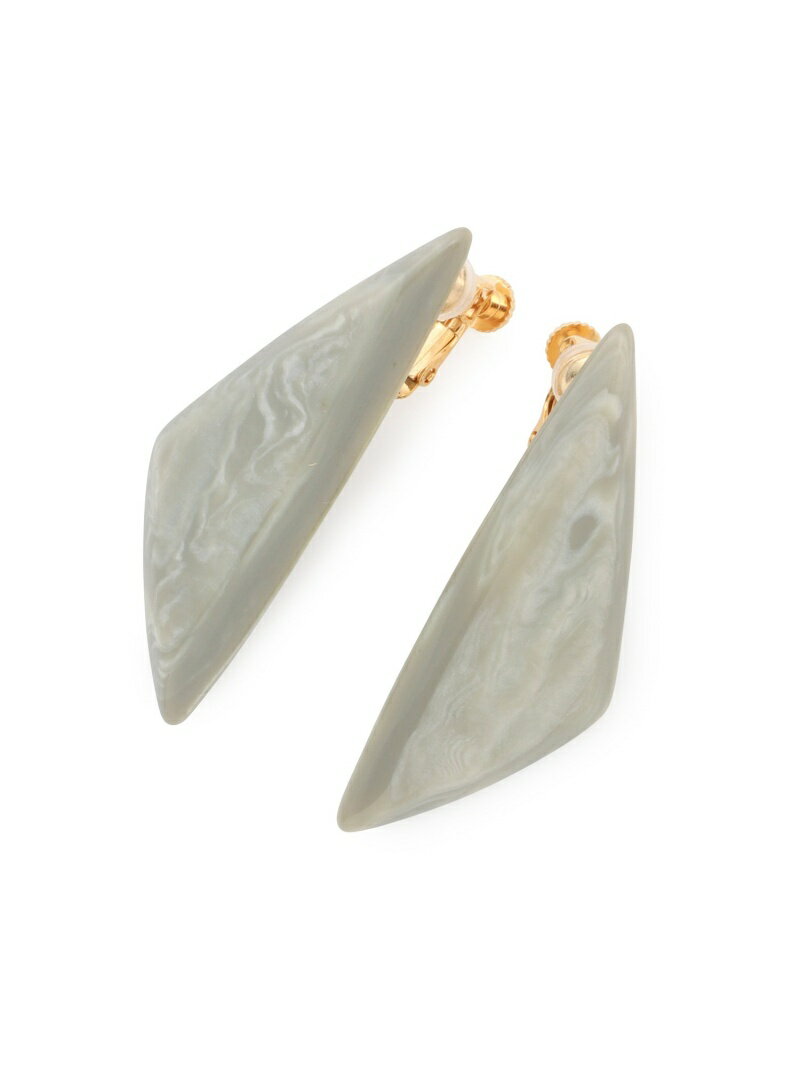 【SALE／50%OFF】SALON adam et rope' ラクトトライアングルイヤリング サロン アダム エ ロペ アクセサリー・腕時計 イヤリング・イヤーカフ グレー ホワイト