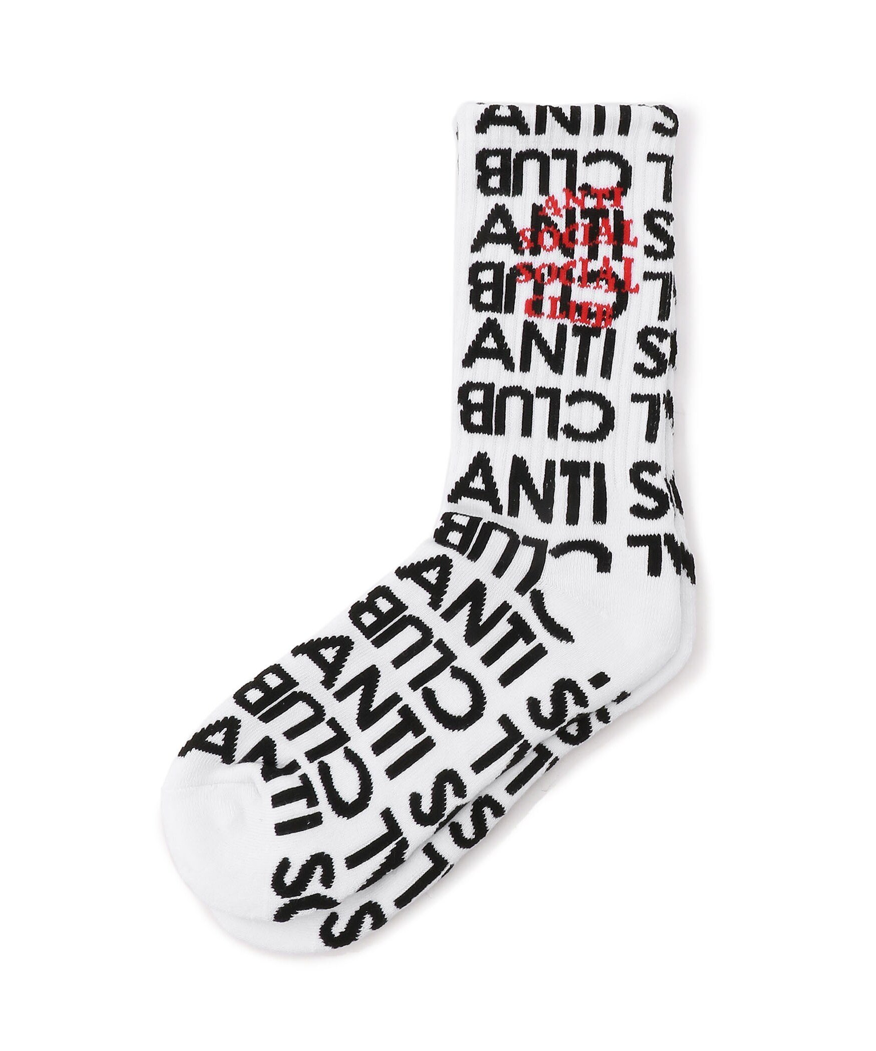 LHP AntiSocialSocialClub/アンチソーシャルソーシャルクラブ/RICH ITALIAN SOCKS/総柄ソックス エルエイチピー 靴下・レッグウェア 靴下 ホワイト ブラック【送料無料】