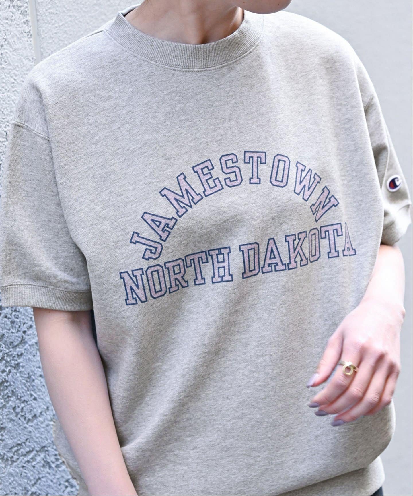 B.C STOCK 【Champion/チャンピオン】別注 SHORT SLEEVE CREW NECK SWEAT ベーセーストック トップス スウェット・トレーナー グレー ブラウン グリーン ネイビー【送料無料】