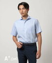 【SALE/40%OFF】UNITED ARROWS green label relaxing A+ COOL CPPU ピケ スタンダード カッタウェイ 半袖 シャツ -ストレッチ・接触冷感- ユナイテッドアローズ グリーンレーベルリラクシング トップス シャツ・ブラウス ブルー ホワイト【送料無料】