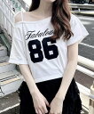 INGNI オフショル肩リボンナンバリングTシャツ イング トップス カットソー・Tシャツ ホワイト グレー カーキグリーン