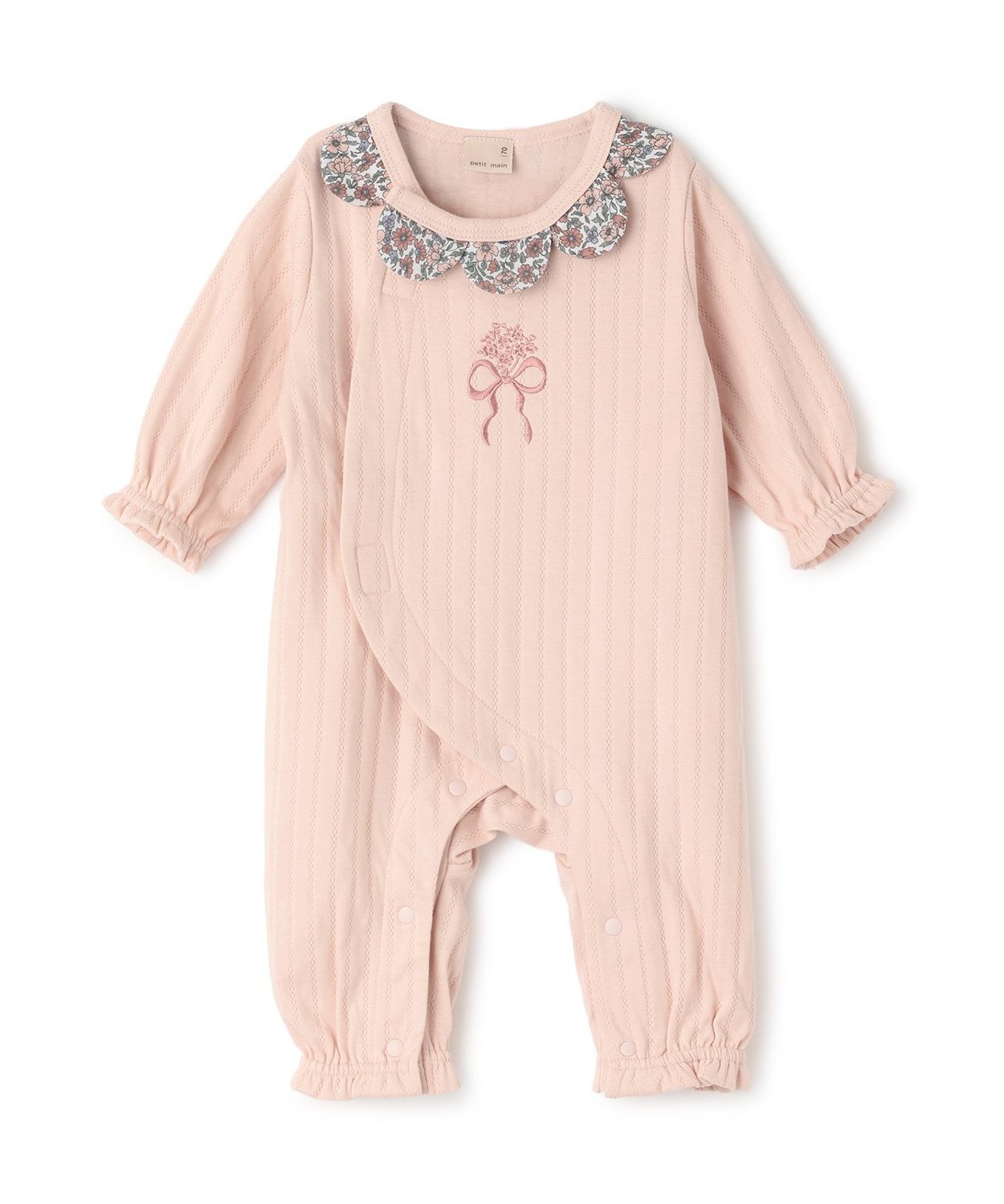 petit main スカラップ衿カバーオール ナルミヤオンライン マタニティウェア・ベビー用品 ロンパース・カバーオール ピンクのサムネイル