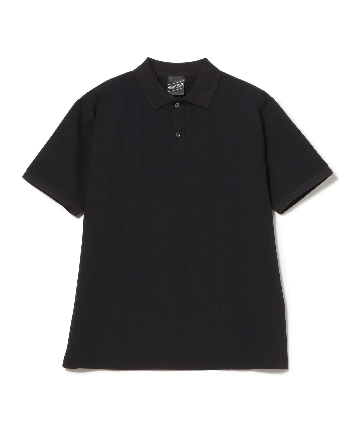 BEAMS T 【SPECIAL PRICE】WAFFLE POLO ビームスT トップス ポロシャツ ネイビー ブラック【送料無料】