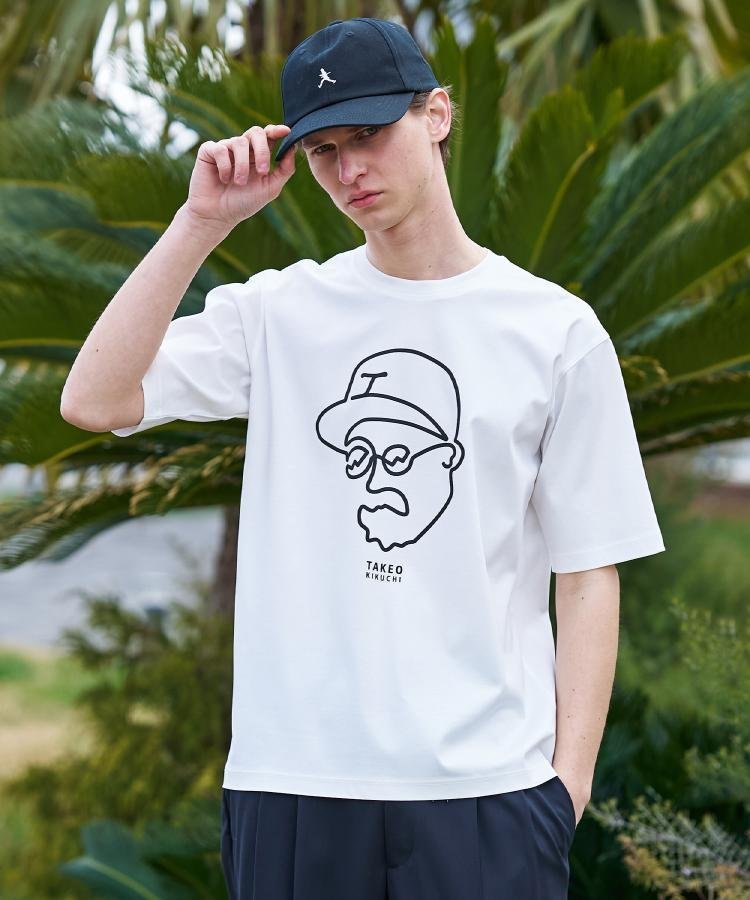 TAKEO KIKUCHI 【BOWLER HAT LABEL】アイスクリアコットン ワンストローク 半袖Tシャツ タケオキクチ トップス カットソー・Tシャツ ベージュ ブラック ホワイト【送料無料】