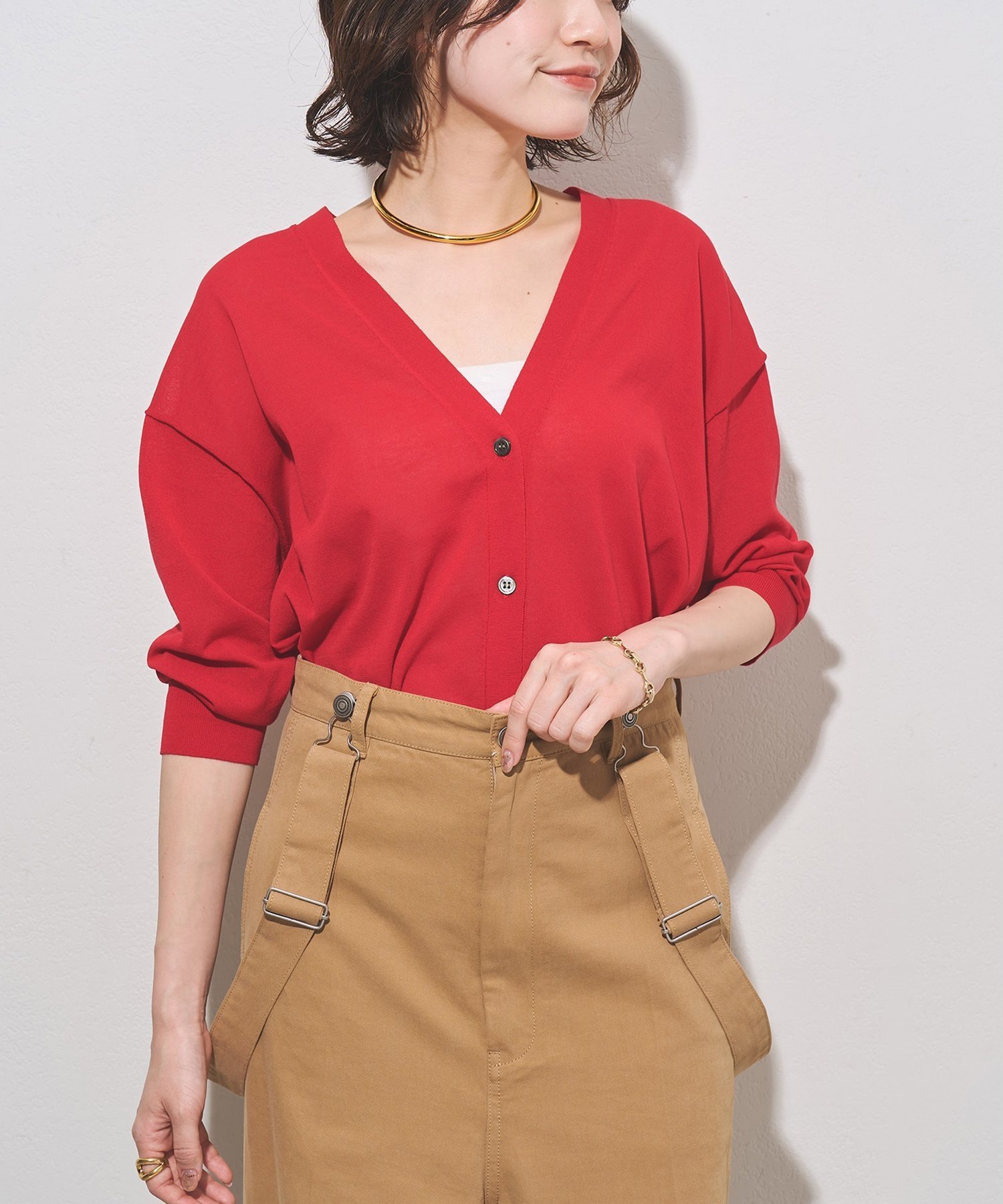 【SALE／30%OFF】Whim Gazette テンジク2wayカーディガン ウィム ガゼット トップス カーディガン ブラック レッド ホワイト【送料無料】
