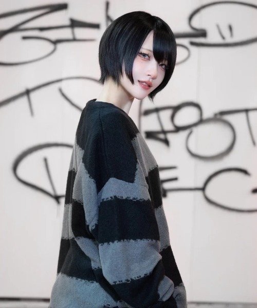 LHP gibous/ギボス/scorpion border knit エルエイチピー トップス ニット グレー
