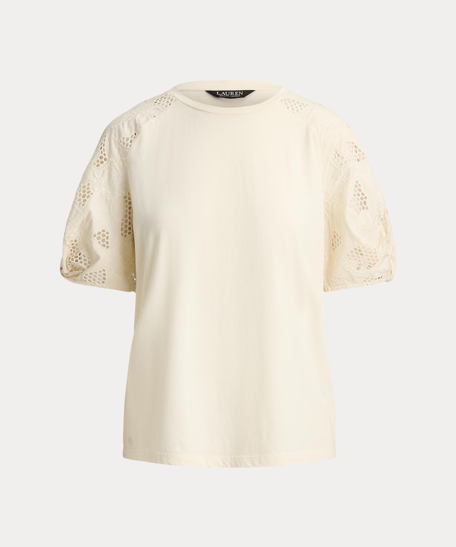 アイレットバブルスリーブ コットン トップ ラルフローレン トップス カットソー・Tシャツ ベージュ