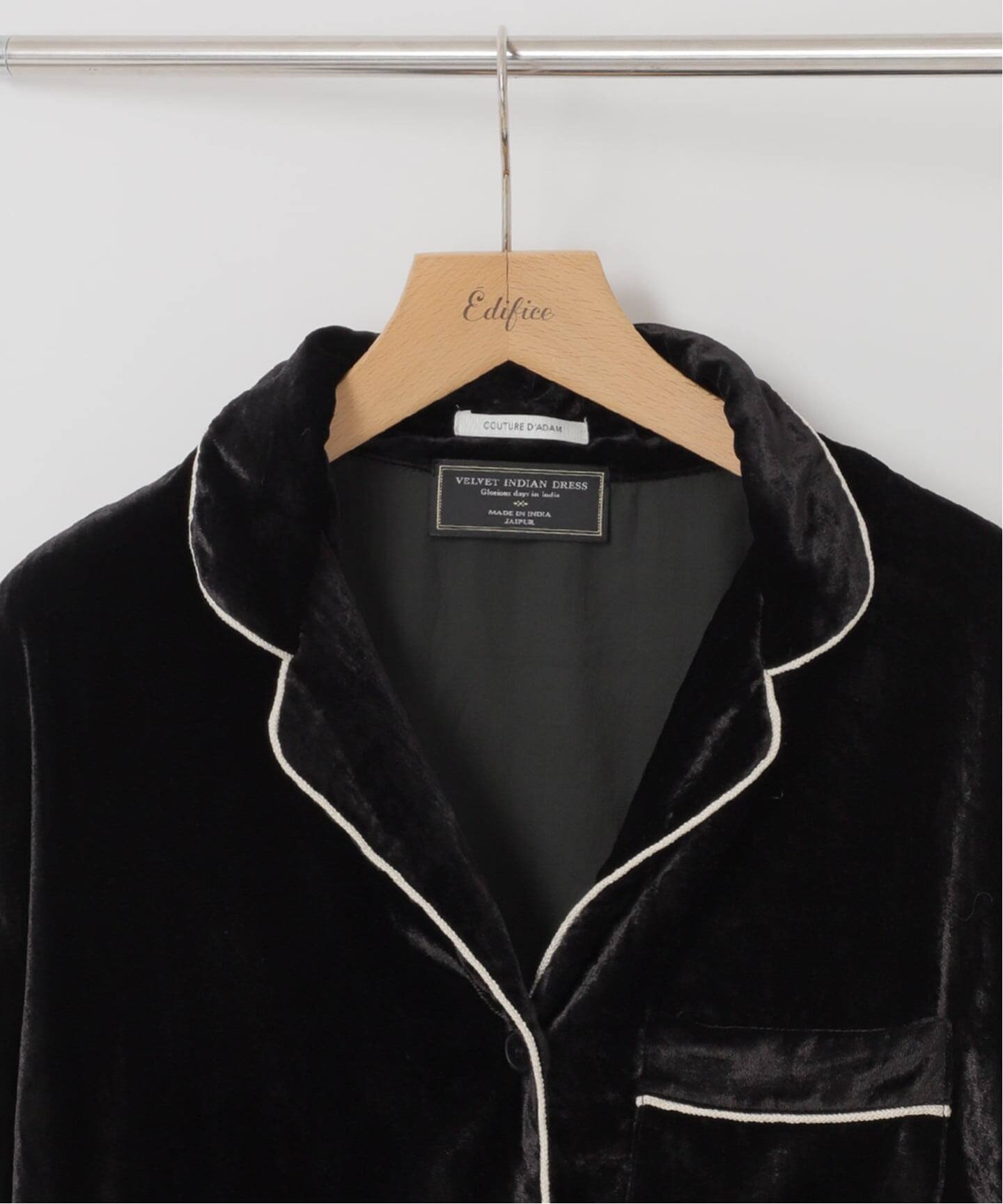 《予約》COUTURE D'ADAM (クチュール ド アダム) Velvet Piping シャツ エディフィス トップス シャツ・ブラウス ブラック