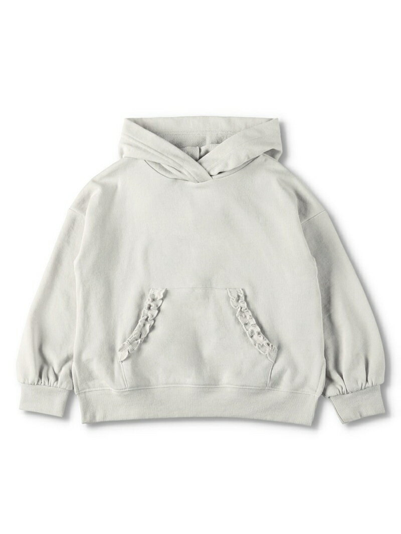 【SALE／40%OFF】branshes ポケットフリルパーカー ブランシェス トップス パーカー・フーディー グレー グリーンのサムネイル