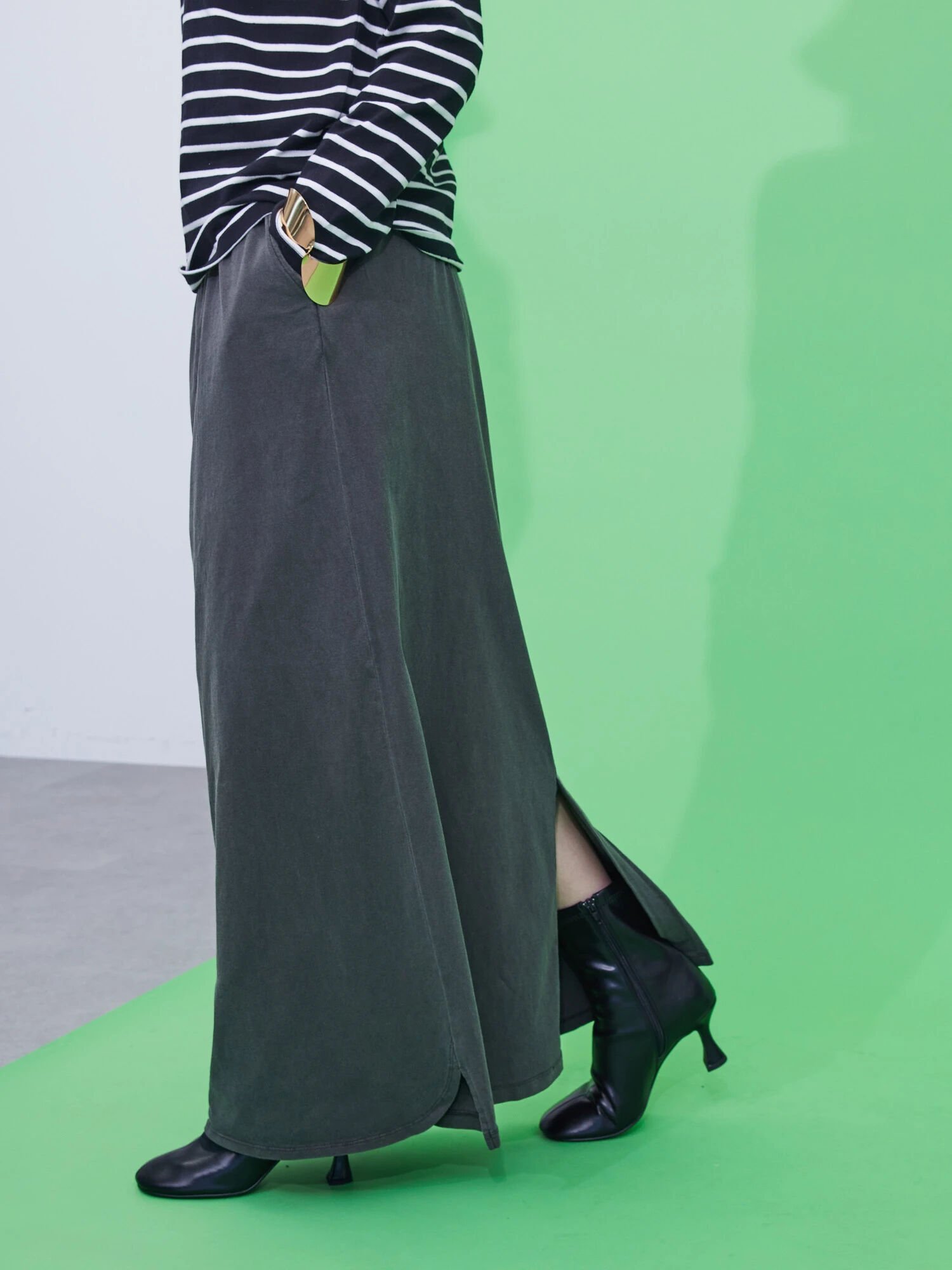 【SALE／25%OFF】AMERICAN HOLIC ピグメント加工タイトカットスカート アメリカン ホリック スカート その他のスカート グレー ブラウン ブルーのサムネイル