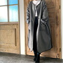 【SALE/28%OFF】JUNOAH ムートンパイピングノーカラーコート ジュノア ジャケット・アウター ムートンコート ベージュ ブラウン グリーン ブラッ...