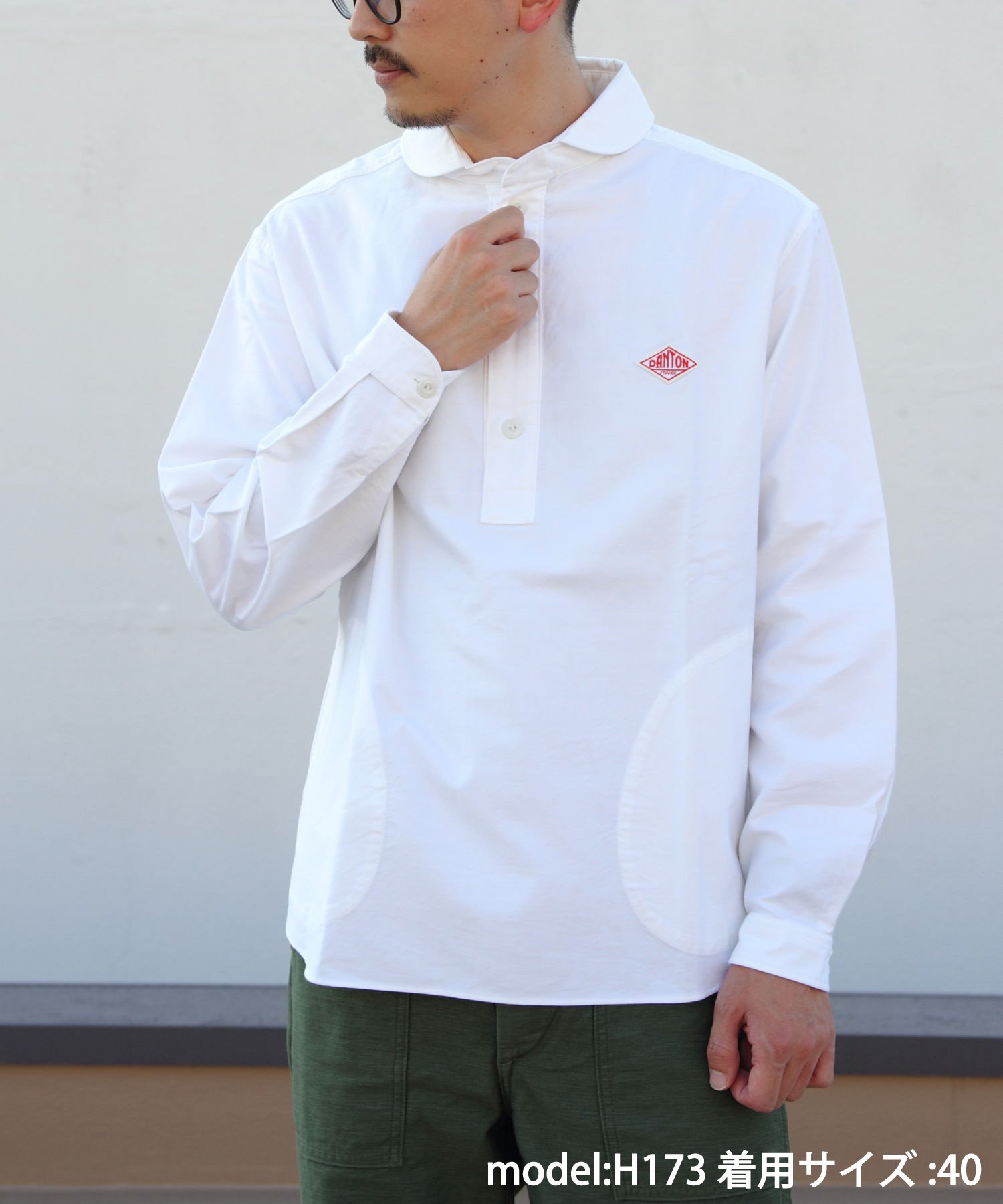 楽天Rakuten FashionDANTON DANTON/（M）ROUND COLLAR P.OSHIRT B0282 ステップス トップス シャツ・ブラウス ホワイト グレー【送料無料】