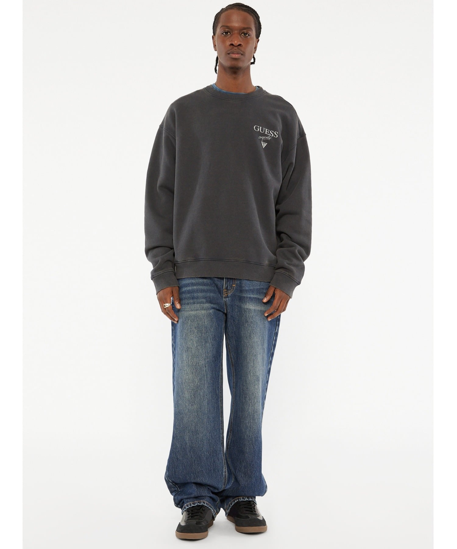 【SALE／50%OFF】GUESS Originals GUESS Originals スウェット(M)Crewneck Sweatshirt ゲス トップス スウェット・トレーナー ブラック【送料無料】