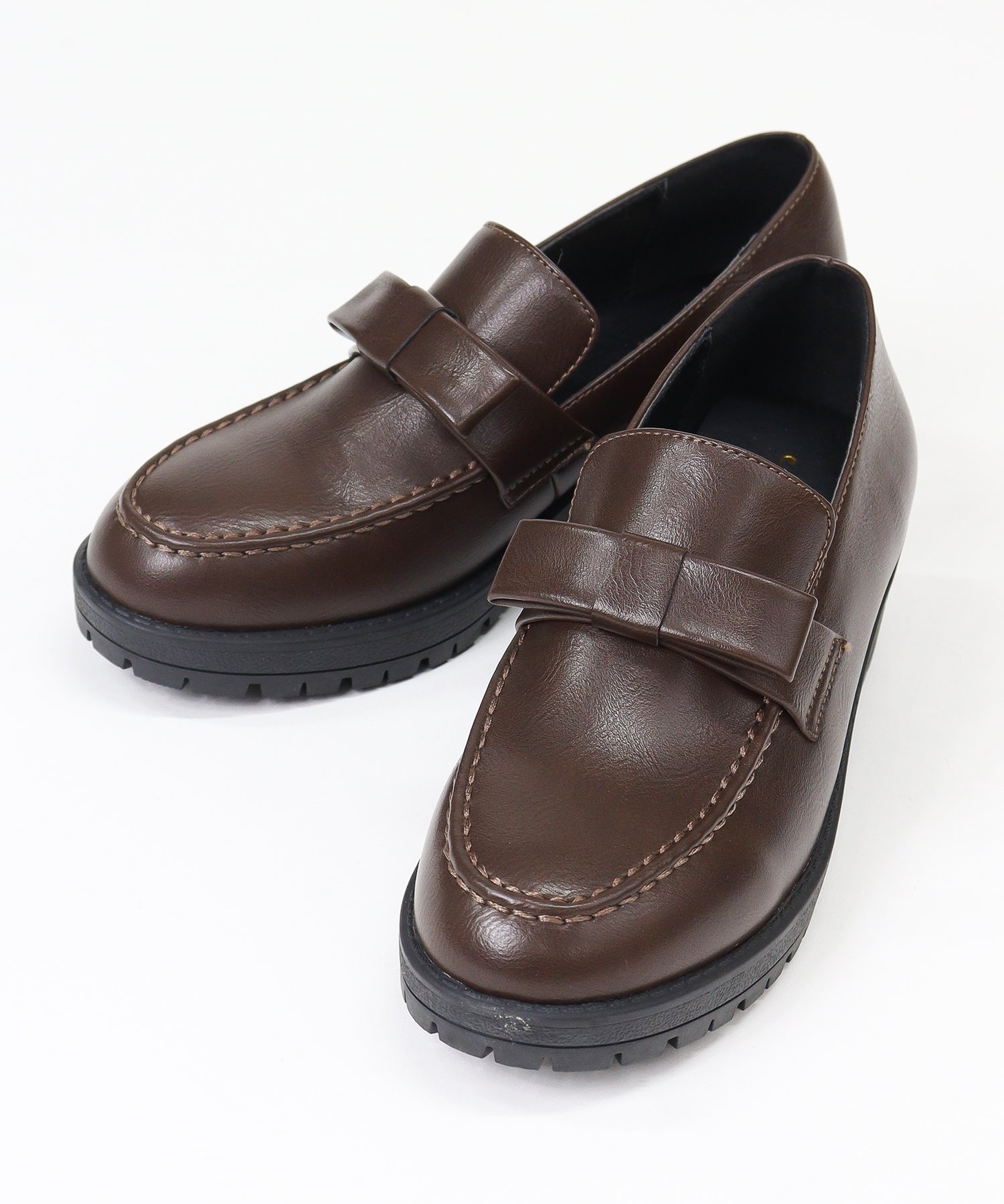 【SALE／10%OFF】AAA+Feminine 5cmヒール オフィス フォーマル セットアップ リボンローファー ☆3586 サンエーフットウェアー シューズ・靴 ローファー ブラック