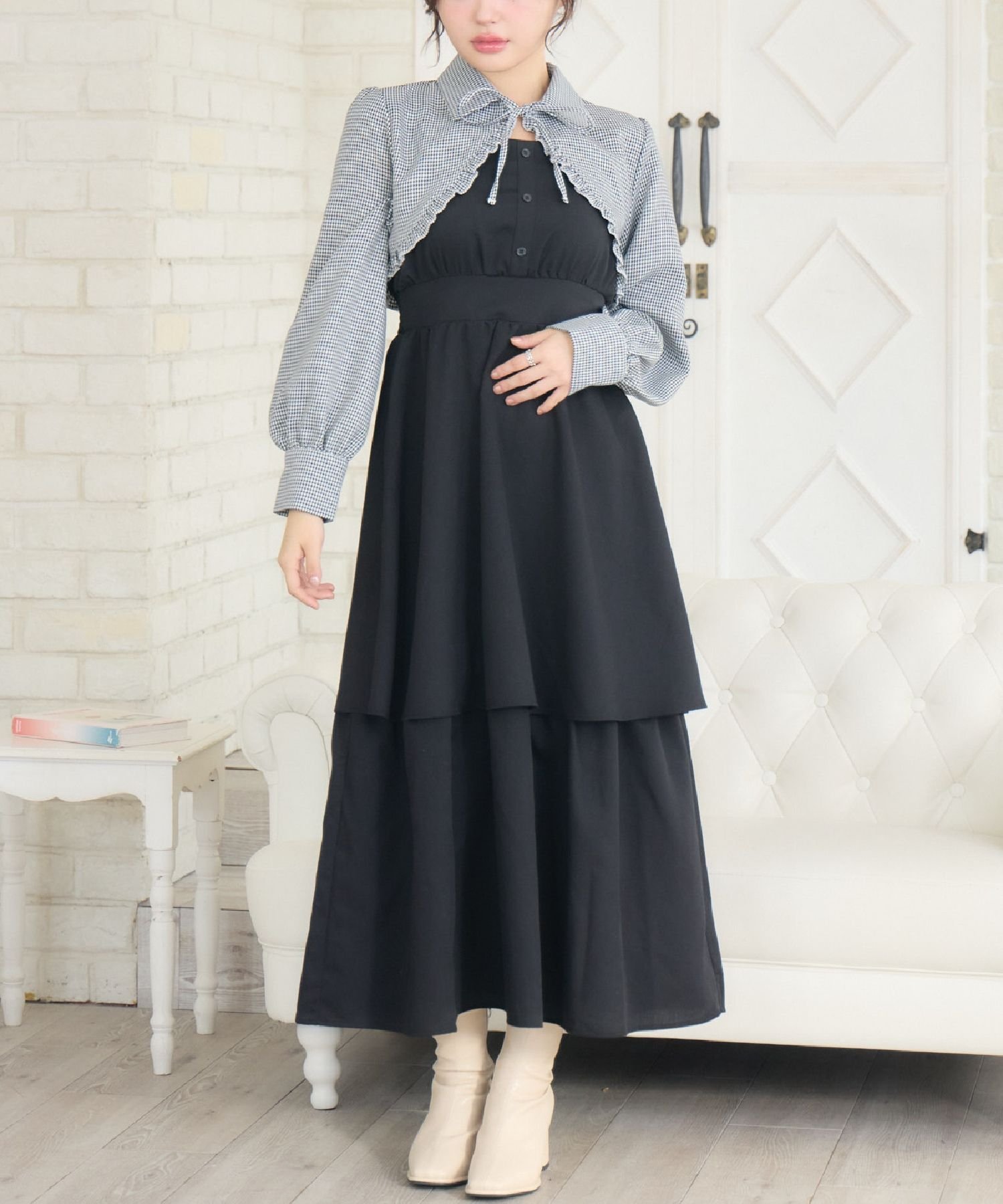 ems excite 【セットアイテム】アソートフリルOP&ボレロSET レトロガール ワンピース・ドレス ワンピー..