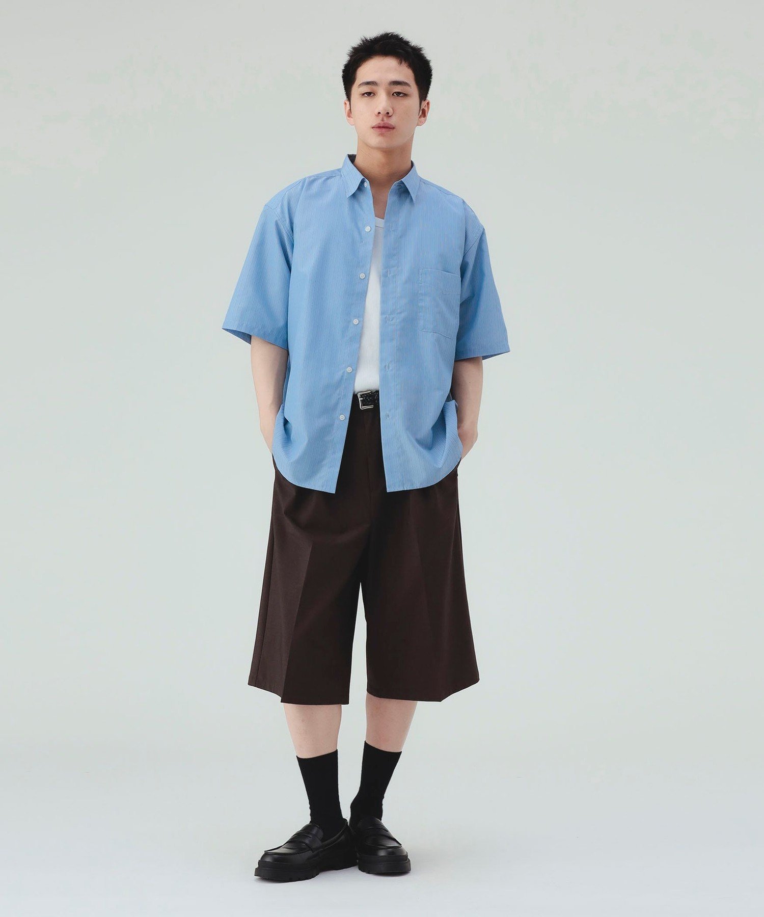 BEAMS HEART MEN リラックスフィット レギュラーカラー シャツ ビームス ハート トップス シャツ・ブラウス ネイビー【送料無料】
