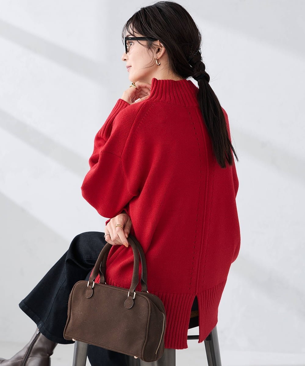 a.v.v 【洗える/静電気が起きにくい/雑誌InRed(宝島社)12月号掲載】バックスリットニット アー・ヴェ・..