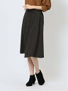 m.f.editorial 【24AW】 シャークスキン フレアースカート こげ茶(セットアップ可能) レディース スーツ スカート ビジネス カジュアル 仕事...