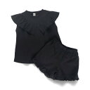 branshes 【WEB限定/DRC】フリルカットソーセットアップ ブランシェス トップス ノースリーブ・タンクトップ ブラック ピンク ブラウン