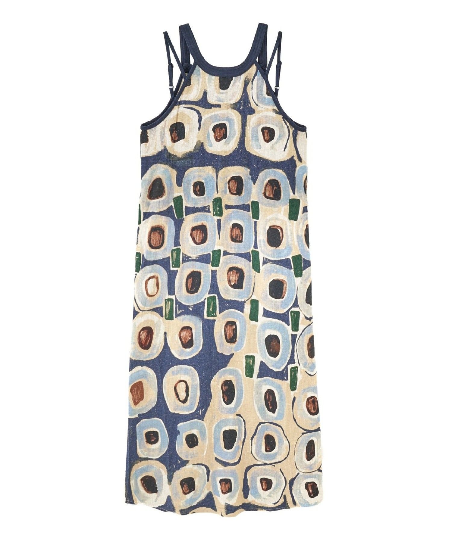 ROSE BUD ART PRINT LONG DRESS ローズバッド ワンピース・ドレス その他のワンピース・ドレス ブルー ベージュ ブラック