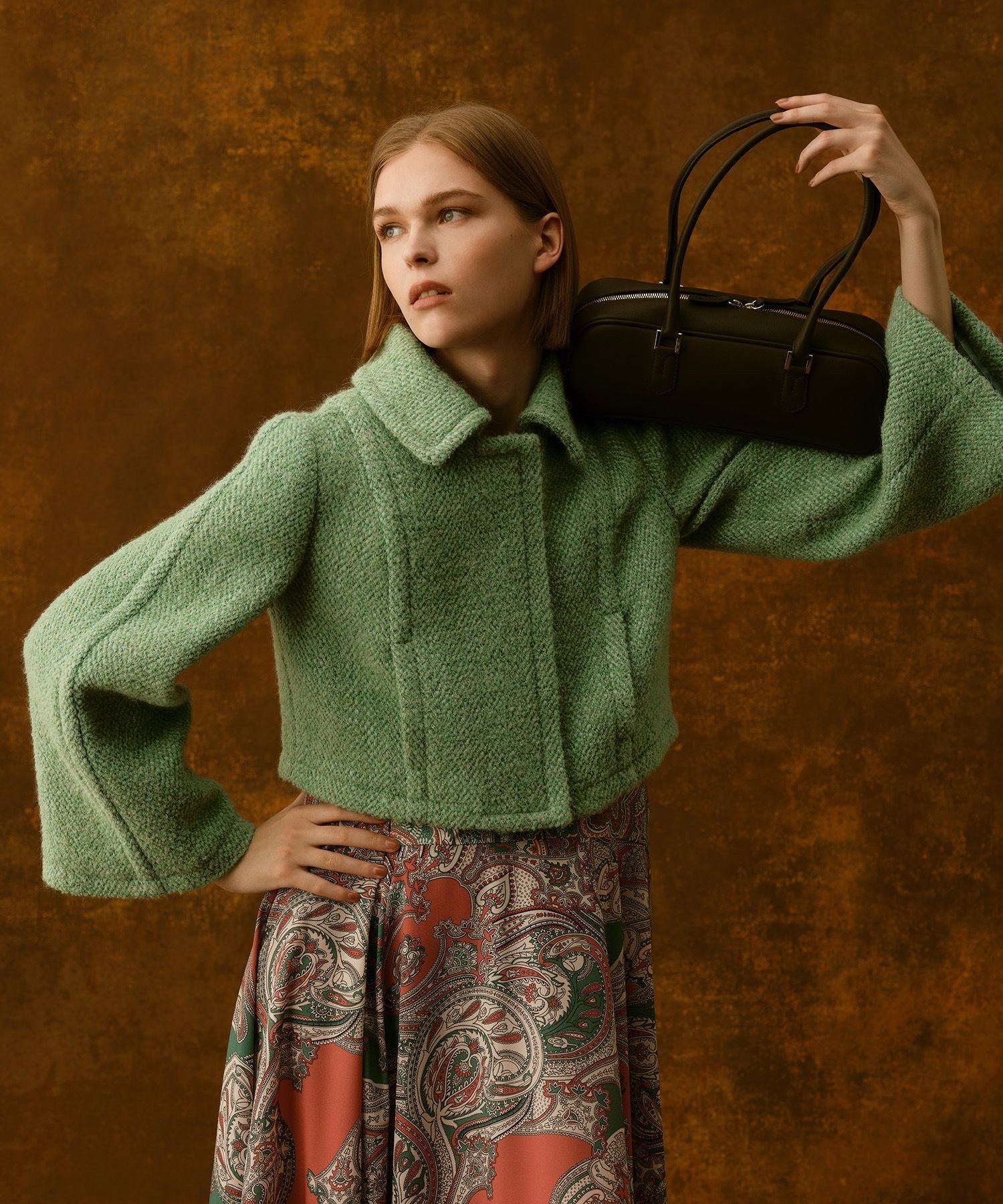 LOULOU WILLOUGHBY 【LOULOU WILLOUGHBY】BONOTTOステンカラージャケット アルアバイル ジャケット・アウター ブルゾン・ジャンパー グリーン
