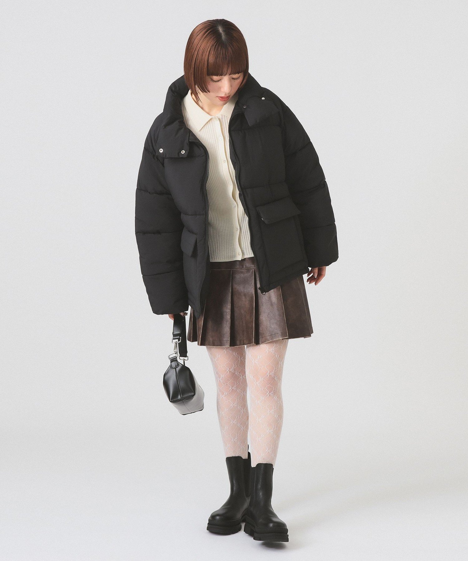 【SALE／50%OFF】Ray BEAMS 中綿 スタンドカラー ブルゾン ビームス ウイメン ジャケット・アウター ブルゾン・ジャンパー ブラック ブルー【送料無料】