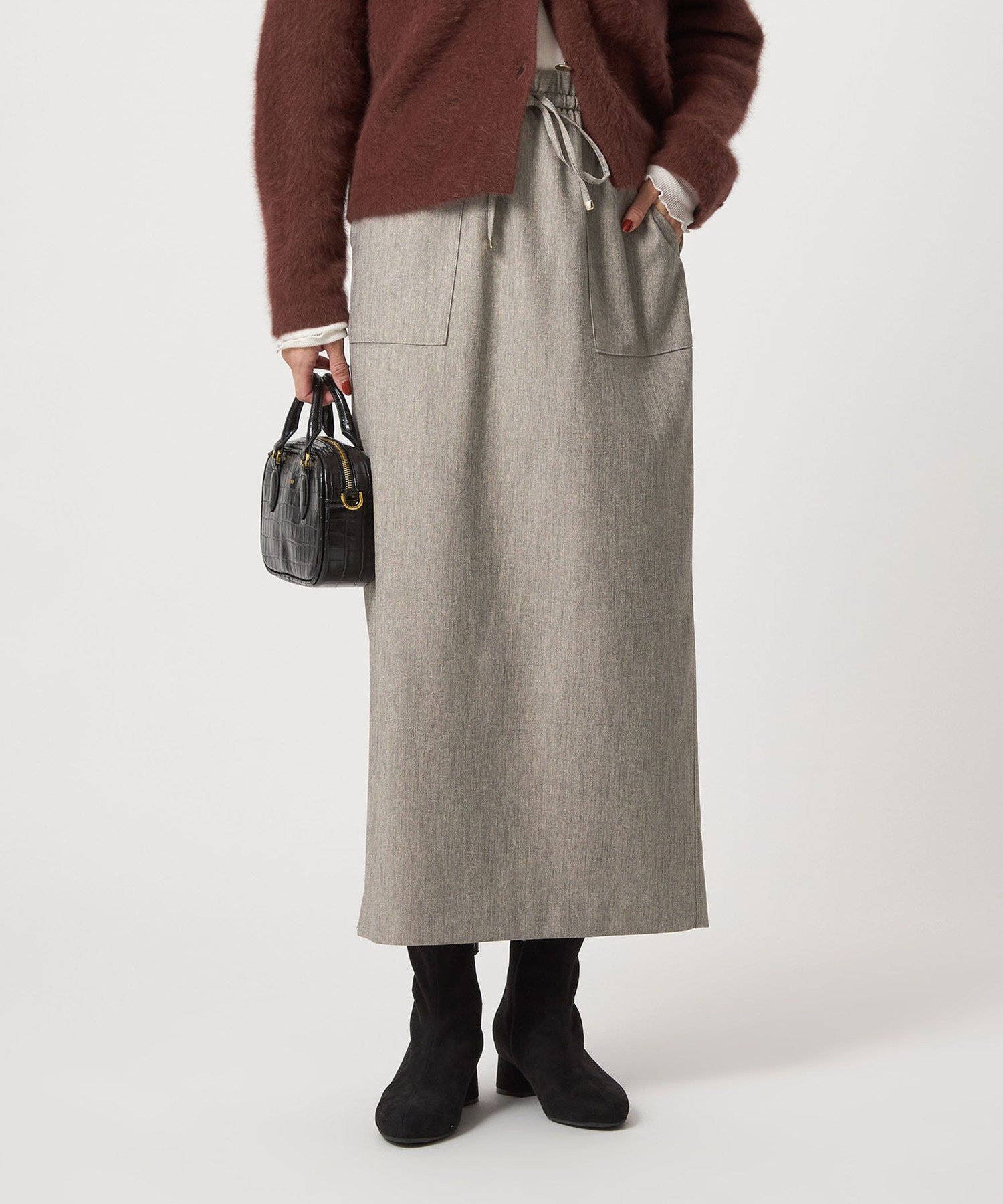 UNITED ARROWS green label relaxing [size SHORTあり]ツイードライク スカート マシンウォッシャブル ..